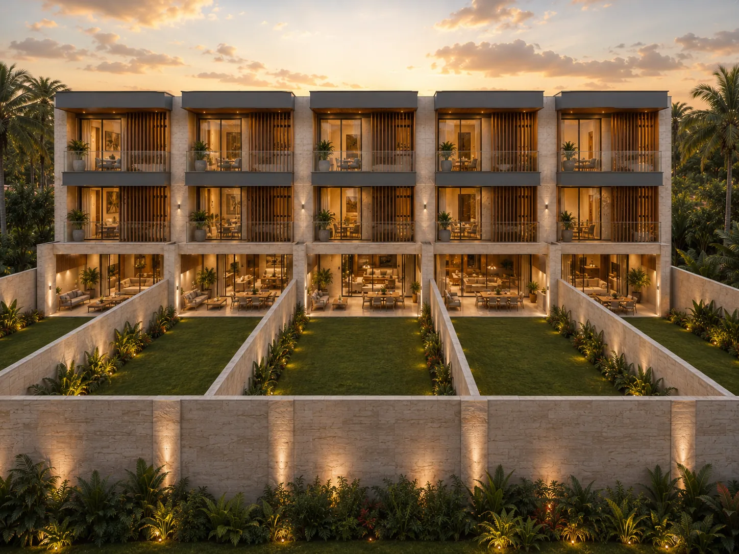 Patios posteriores de townhouses